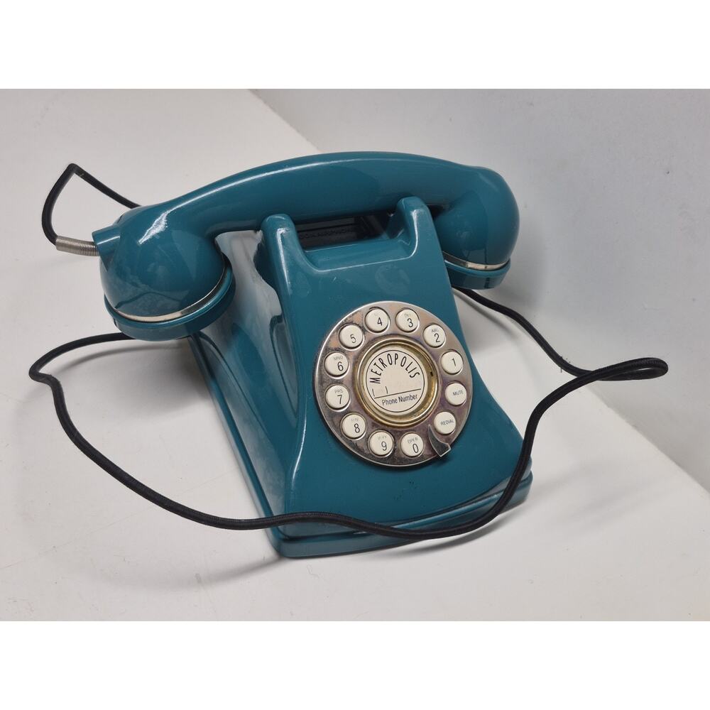 Vtg Conair SW2504 Metropolis Phone Teal Green Push Button Dial 80's Style Phone